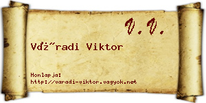 Váradi Viktor névjegykártya