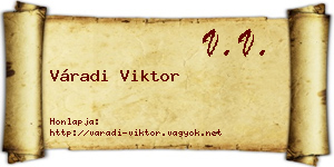 Váradi Viktor névjegykártya